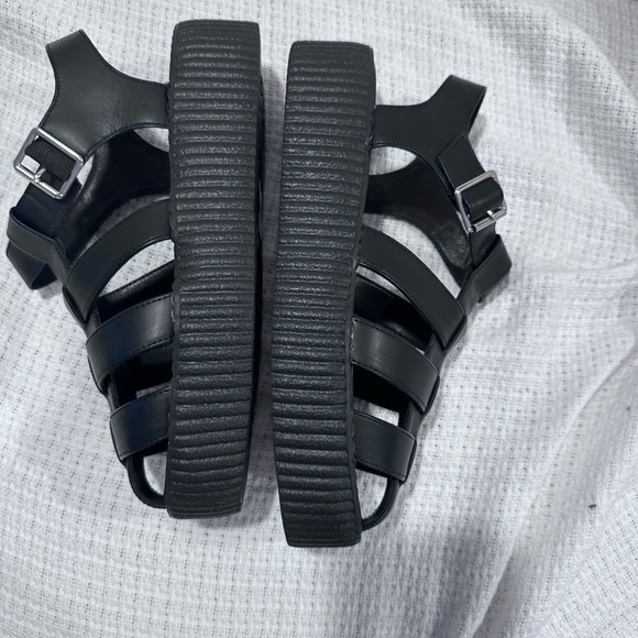 NEW TUK  UNISEX GLADIATOR  PLATFORM MENS 10 Women’s 12 Black Sandals - Picture 4 of 10